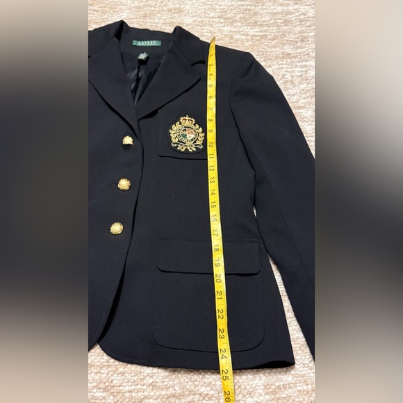 Lauren Ralph Lauren 100%wool laine lining Black Blazer with Gold Buttons - Picture 9 of 14